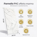Set 6 Pannelli Decorativi Area 4,3 mq 120x60 cm Rivestimento Murale Effetto Marmo in PVC Grigio     