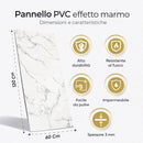Set 6 Pannelli Decorativi Area 4,3 mq 120x60 cm Rivestimento Murale Effetto Marmo in PVC Beige     