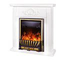 Camino Elettrico da Pavimento 90x90x27 cm Effetto Fiamma 2000W Sorina & Meridian Bianco