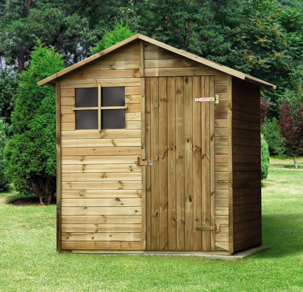 Abris de jardin en bois pour outils 180x135x225 cm avec porte et fenêtre Ecla sconto