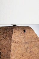 Lampada da Tavolo Ø35x40 cm E27 in Legno Pralume in Cotone Bianco