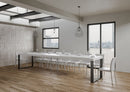 Tavolo Allungabile 200-460x90x77 cm Tecno Premium Bianco Frassino Telaio Antracite 