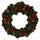 Couronne avec fleurs rouges et pommes de pin vertes Ø45xh8 cm