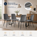 Set 4 Sedie Piedi Neri e Seduta Ergonomica con Rivestimento in Velluto Grigio     