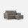 Canapé 2 places avec pouf 152x155x85 cm Yasel en tissu gris