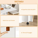 Tavolo Pieghevole Salvaspazio per 6 Persone con Ruote Bianco  