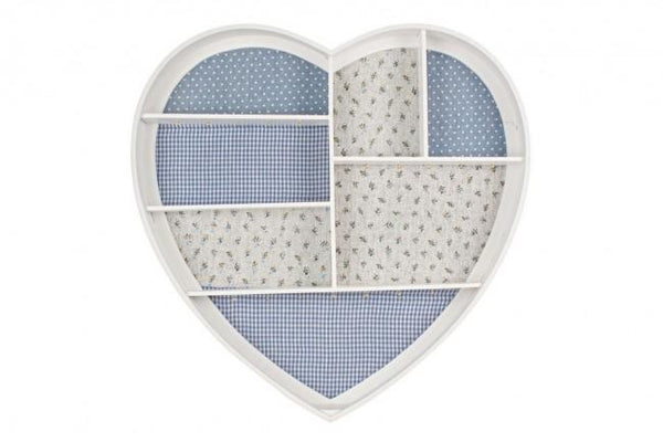 Boîte à Bijoux Coeur Bleu 60x8x60 cm en Bois sconto