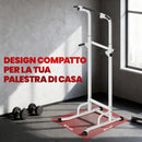 Stazione Fitness con Barre per Dip e Trazioni Altezza Regolabile 176,5-227 cm e Capacità 120 kg Bianco      