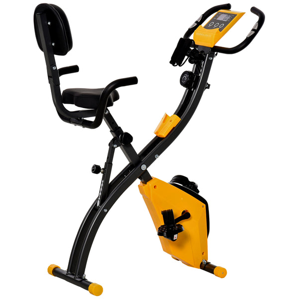 Cyclette Pieghevole con Resistenza Magnetica 8 Livelli Volano 2,5kg in Acciaio e ABS Nero e Giallo sconto
