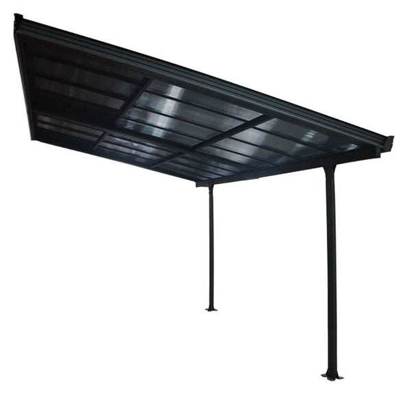 Abri en aluminium blanc 3x4 m avec panneaux de toit gris amovibles sconto