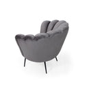 Poltrona a conchiglia Orel 75x80x75 cm in velluto grigio