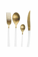 Servizio Set di Posate 24 Pezzi in Acciaio Villa d'Este Home Tivoli Inverse Oro/Bianco