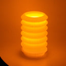 Candela led lanterna arancione fontana cm Ø13,5xh20