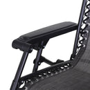 Sedia Sdraio Zero Gravity Reclinabile Pieghevole con Tettuccio e Portabicchieri in Textilene Grigio