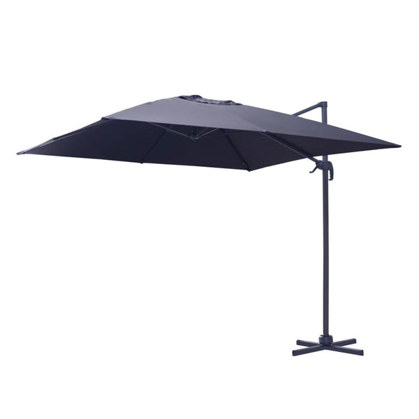sconto Parasol de Jardin Décentralisé 4x4m en Aluminium Noir Montana