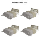 Set Lenzuola Sopra Sotto e Federe Doubleface Tortora\/Panna