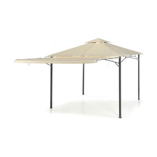 acquista Voile de jardin Gazebo 3,35x3,35m Polyuréthane Couverture Auvent avec Fermeture à Gaz et Ventilation Taddei New Ibiscus Beige