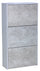Meuble à Chaussures 3 Portes 60x24x116 cm en Aggloméré Blanc et Ciment
