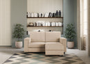 Divano 2 Posti con Pouf 148x155x85 cm Marrak in Tessuto Beige