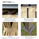 Gazebo da Giardino 2,94x2,94m con Zanzariere in Policarbonato Caffè e Cachi