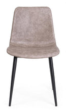 Set 2 Sedie 44x50x80 cm in Similpelle Nero e Beige