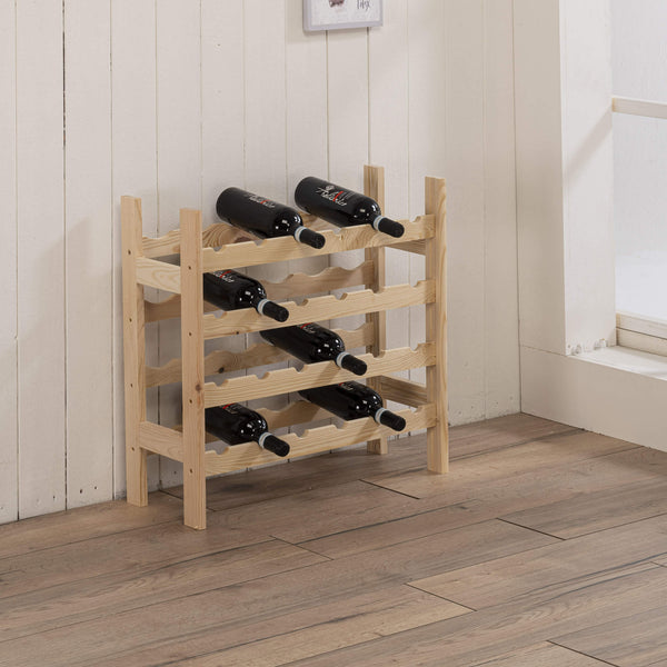 sconto Casier à Vin 24 Bouteilles 63x25x62 cm en Pin Naturel Non Peint