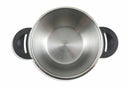 Pentola Antiaderente in Acciaio Inox Ø24cm Triplo Fondo 2 Manici Soriani Mia