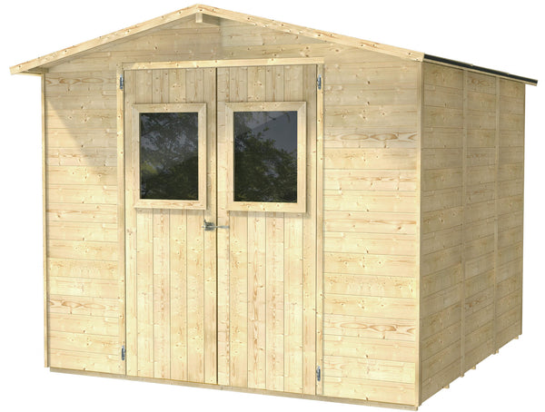 acquista Abris de Jardin en Bois pour Outils 238x207x214 cm avec 2 Portes et Fenêtres Ecla