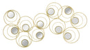 Pannello da Muro Mirror Simply 90x1,95x55 cm in Ferro MDF e Specchio Oro