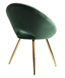 Poltrona 66x61x76 cm in Tessuto Vellultato Oro/Verde Scuro