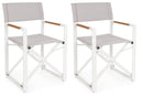 Set 2 Sedie Pieghevoli da Regista 51x54x86 cm in Alluminio Lagun Bianca