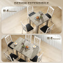 Tavolo da Pranzo Allungabile per 4-6 Persone 140x80x77,5 cm in Legno e Acciaio Grigio e color Legno      