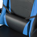 Sedia da Gaming Ergonomica 64x53x122-133 cm con Poggiapiedi in Similpelle Blu