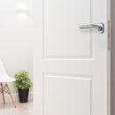 Maniglie con Rosetta Ovale per Porte Interne Forma L Acciaio Inossidabile Nichel 2 Sets Emuca