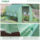 Serra per Orto 3x2x2m Porte con Zip e Finestre a Rete in Acciaio e Copertura PE Verde      