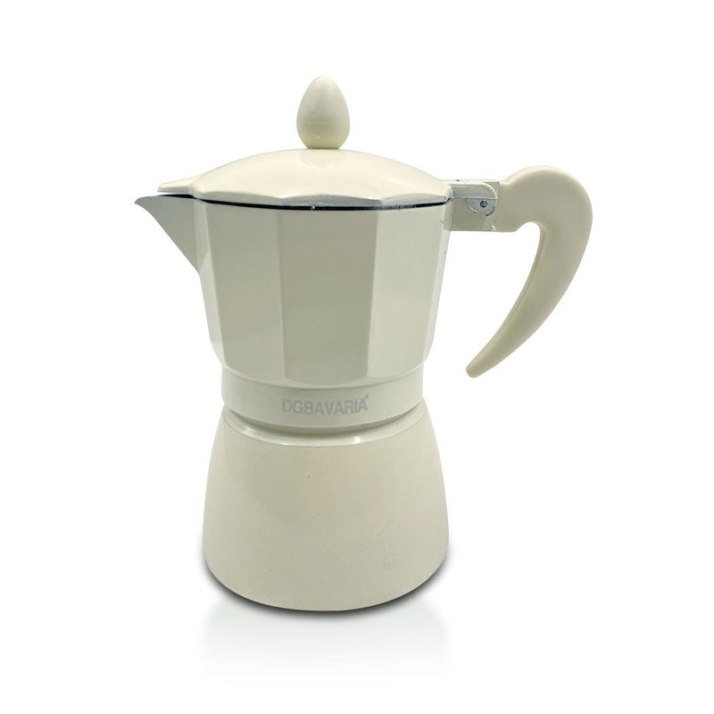 Set 3 Caffettiere in alluminio 1-3-6 tazze con manico soft touch Beige