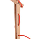 Lampada da Tavolo con Braccio Regolabile in Rovere e Paralume Rosso 