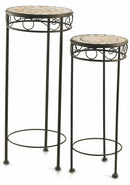 Set 2 Portapiante in Ferro Battuto con Mosaico Soriani Cipro