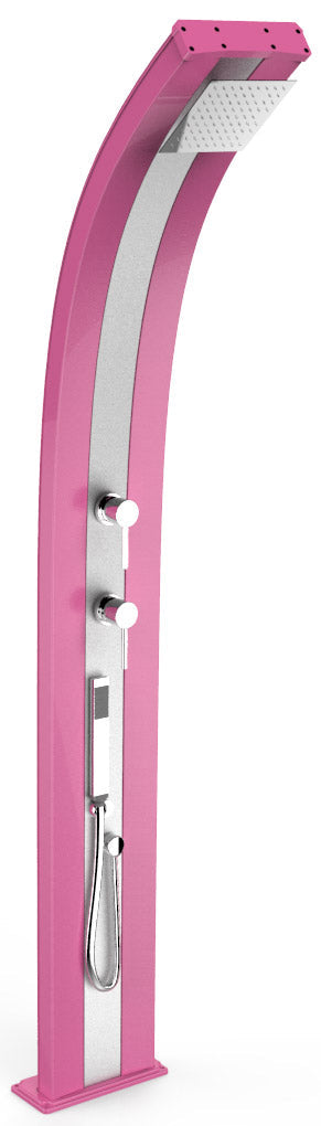 sconto Doccia da Esterno Giardino Miscelatore e Doccetta Mobile Arkema Dada Fascia Inox Fuxia