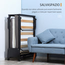Brandina Pieghevole con Materasso H10 cm 80x200 cm Struttura in Acciaio con Ruote e Doghe
