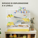 Gabbia per Criceti a 4 Livelli 78x45x73 cm con Tubi e Accessori in Metallo PP e PS Bianco  