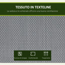 Dondolo da Giardino 3 Posti 195x118x170 cm con Tettuccio Parasole Regolabile Grigio Scuro  