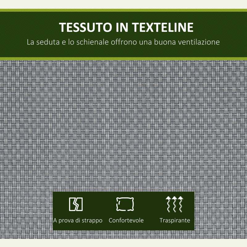 Dondolo da Giardino 3 Posti 195x118x170 cm con Tettuccio Parasole Regolabile Grigio Scuro  