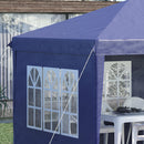 Gazebo da Giardino  Regolabile in Altezza con Pareti Removibili 6x3m in Acciaio e Poliestere Blu