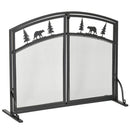 Parascintille con Antine 99x35x80 cm in Metallo Nero