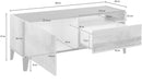 Mobile TV 1 Anta 1 Cassetto 120x40x47 cm Sunrise Bianco Lucido e Acero Pereira