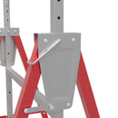 Set 2 Cavalletti da Lavoro Telescopici e Pieghevoli 68x58x80 cm  in Acciaio Q195 Rosso e Argento   