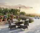 Ombrellone Rotondo da Giardino Ø3 m Palo Ø48 mm Struttura in Acciaio Esterno Écru