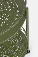 Carrello da Cucina 45x81 cm con Portabottiglie e Ruote in Acciaio Verde