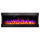 Camino Elettrico da Incasso 48,4x127x20 cm Effetto Fiamma 1500W Dalas Maxi Nero